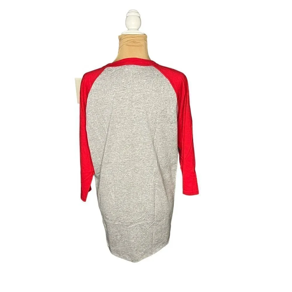 Augusta Sportswear Men's Raglan Graphic T-Shirt "Cats" Red Grey Size L Large - Picture 3 of 5